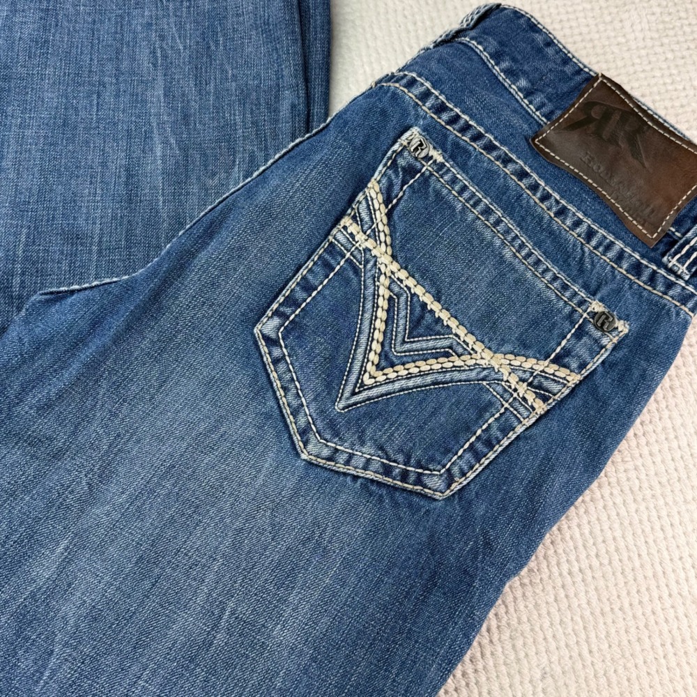 Rock and Roll Cowboy Double Barrel Relaxed Bootcut Jeans Blue 38x32 MOD4632